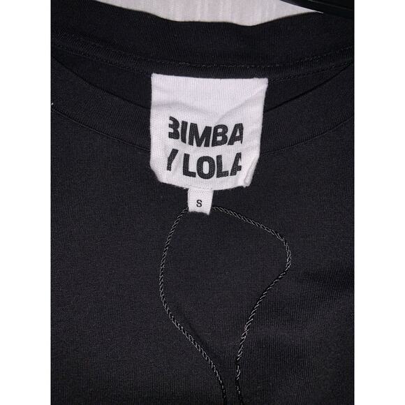 Bimba Y Lola Black Print Ruffle Design Shirt Size Small - Picture 4 of 7